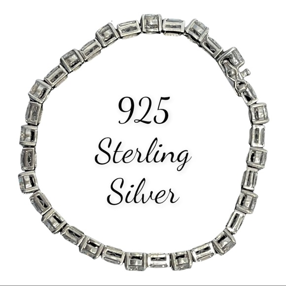 ✅ SOLD ✅ TENNIS BRACELET Gorgeous Sterling Silver & CZ 7.5” - Picture 6 of 16